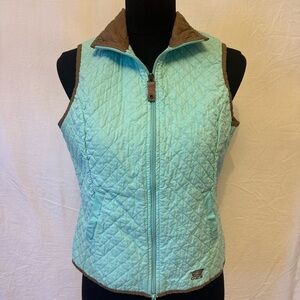 Vintage Oleg Cassini Sport Quilted Vest Blue Zip Up Preppy Size Small